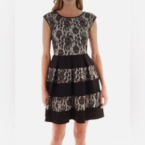 Black & Silver Lace Cocktail Dress